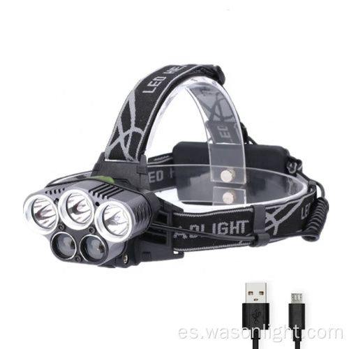 Fábrica Al por mayor de alta calidad 5LED MÁS POMPLAMABLE AJUSTABLE Fuerte Fuerte Recargable Torcha LED LED con luz de seguridad de la cola